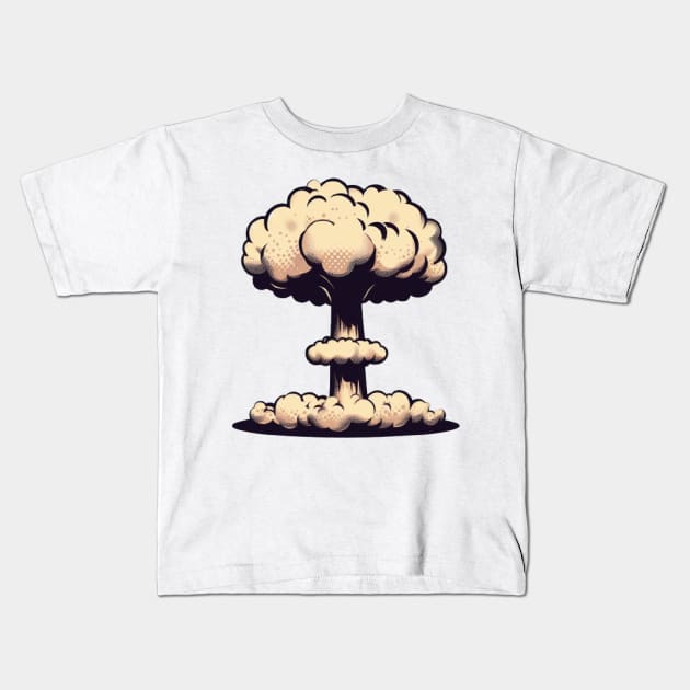 nuclear bomb mushroom cloud atomic war Kids T-Shirt by Anthony88